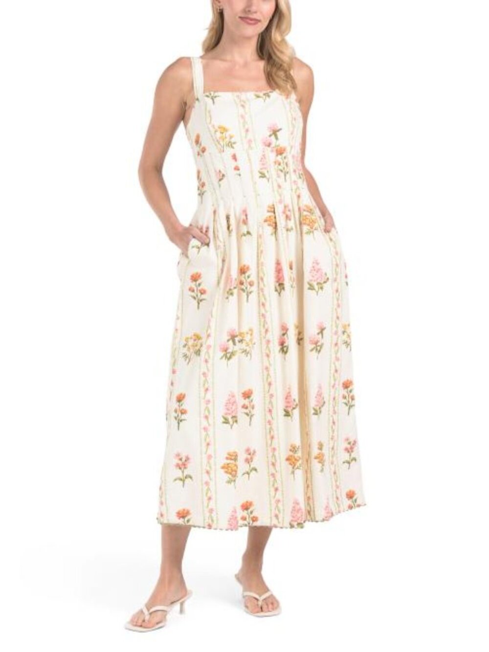 LEA Sleeveless Floral Maxi Dress